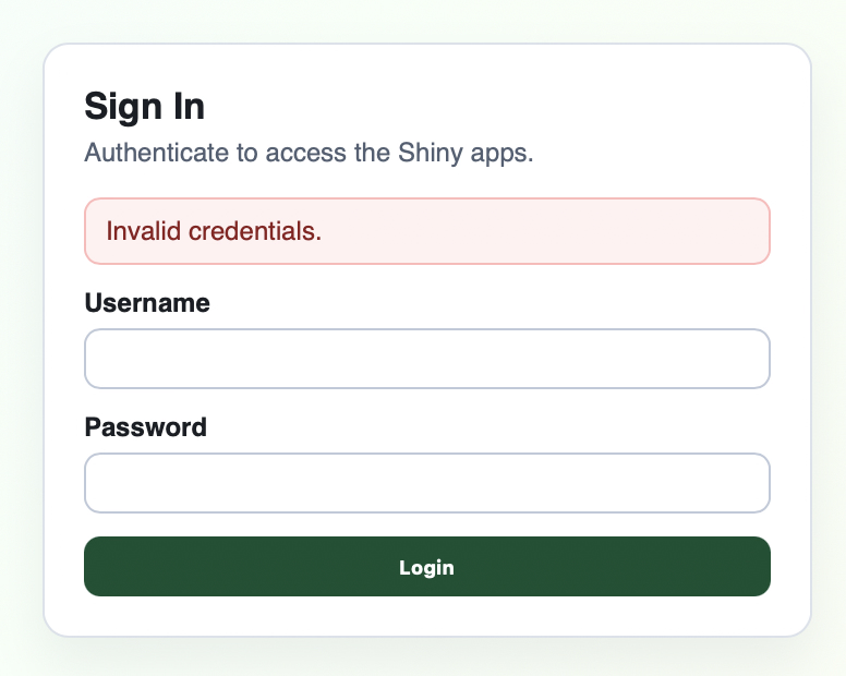 Invalid login